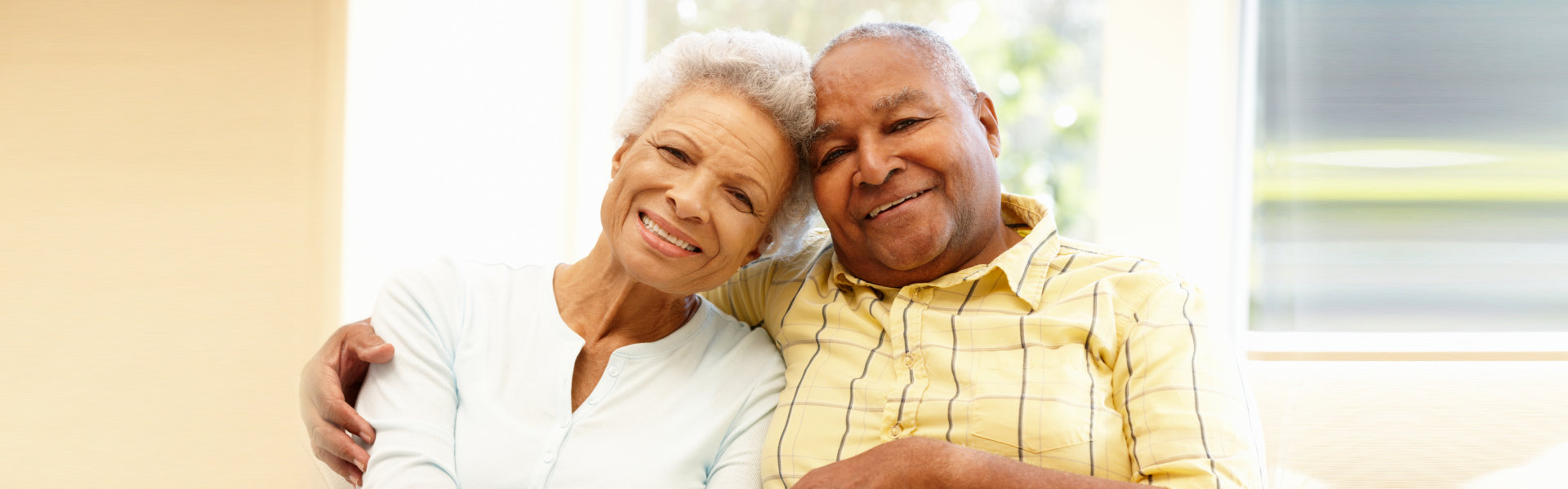 Senior African American couple at home
